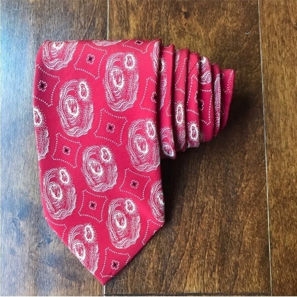 Vintage Erremio Tie, Red Abstract 100% Silk, Handmade in Italy